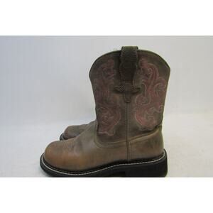 Ariat Fatbaby Womens Sz 7.5 B Brown Suede Leather Cowboy Western Boots